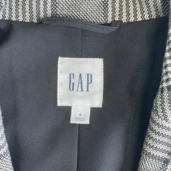 Gap Classic Plaid Black White Blazer Size 4 - Picture 9 of 11